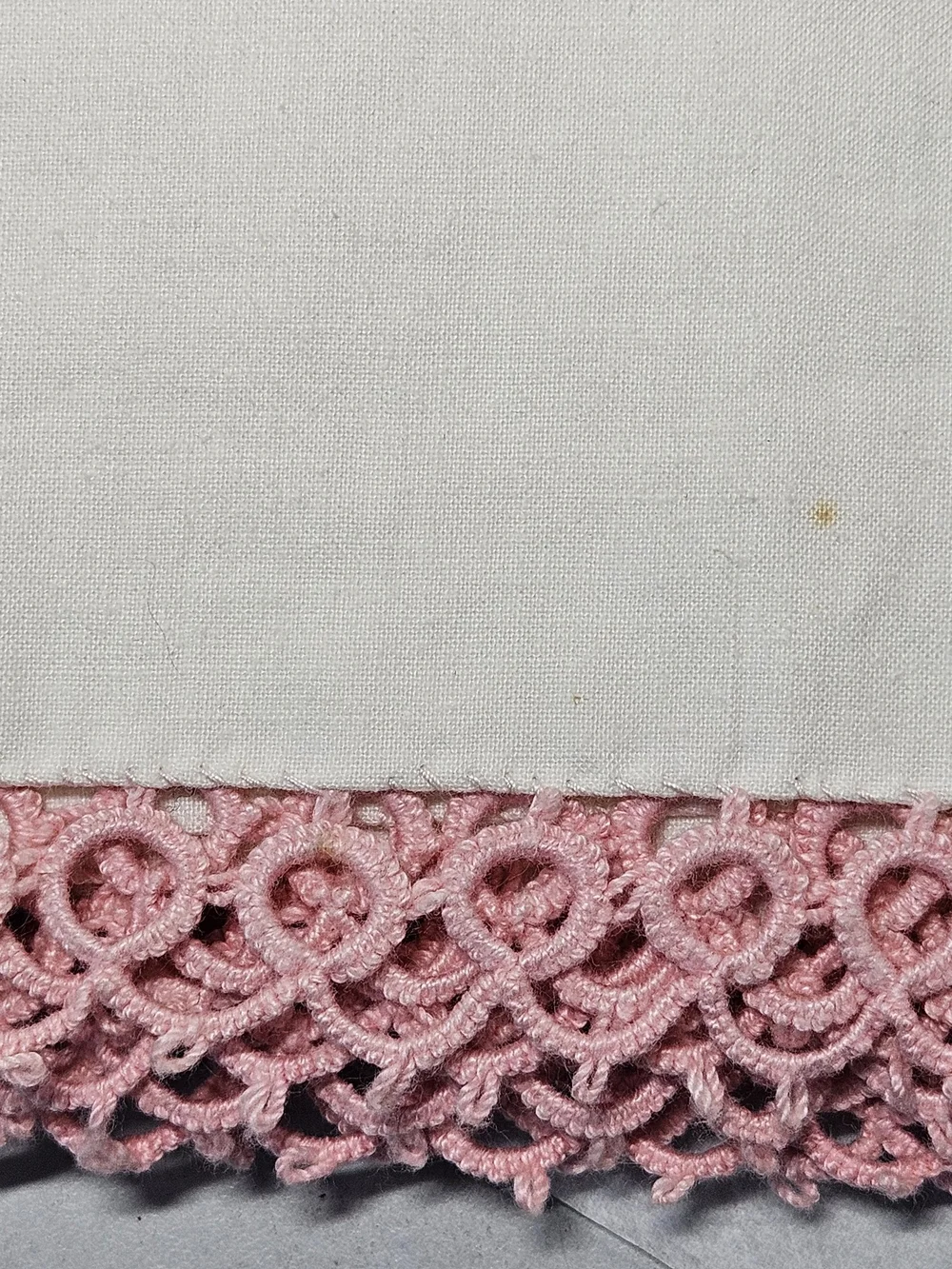 Vintage Set Woolco Muslin Cotton Pillowcases With Pink Crochet Lace Trim